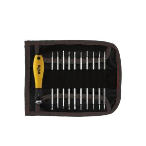 Wiha Screwdriver with interchangeable blade set SYSTEM 4 ESD assorted 12-pcs incl. roll-up bag (31499)