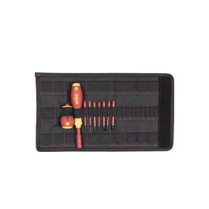 Wiha Screwdriver and bit set slimVario® screwdriver Slotted, Pozidriv, PlusMinus/Pozidriv, 10-pcs. incl. folding bag (41233)