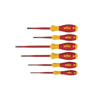 Wiha Screwdriver set SoftFinish® electric slimFix Slotted, Phillips 6-pcs. (35389)