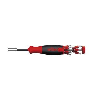 Wiha Screwdriver with LiftUp 25 magnetic bit magazine assorted with 12 bits, 1/4"  (38606)
