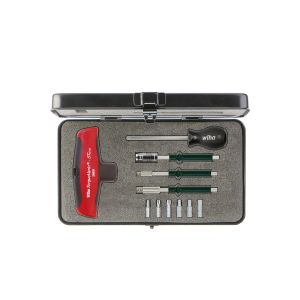 Wiha Torque screwdriver with T-handle set TorqueVario®-S T 5–14 Nm mixed, 12 pcs., variably adjustable torque limit incl.box (29234)