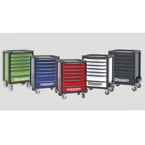 7 drawer tool trolley with 214 tools assortment