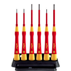 Wiha Fine screwdriver set PicoFinish® electric Slotted, Phillips, 7 pcs. incl. holder (42989)