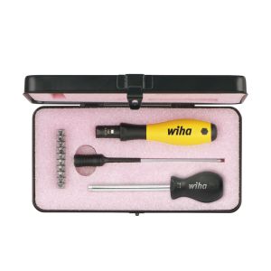 Wiha Torque screwdriver set TorqueVario®-S ESD 0,4-1,0 Nm assorted, variably adjustable torque limit, 14-pcs. incl. box (43898)