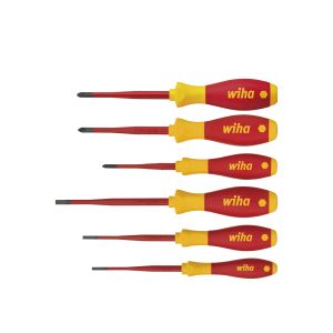 Wiha Screwdriver set SoftFinish® electric slimFix Slotted, Phillips, PlusMinus/Pozidriv 6-pcs. (38362)