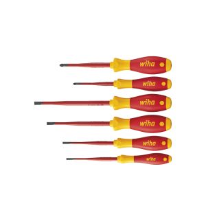 Wiha Screwdriver set SoftFinish® electric slimFix Slotted, Pozidriv 6-pcs (36455)