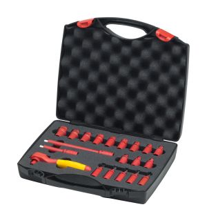 Wiha Set isolato con cricchetto da 1/4" 21 pz. con valigetta (43025)