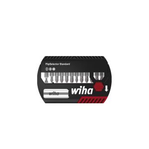 Wiha Bit set FlipSelector Standard 25 mm Slotted, Phillips, Pozidriv, 13-pcs., 1/4" with belt clip (39049)